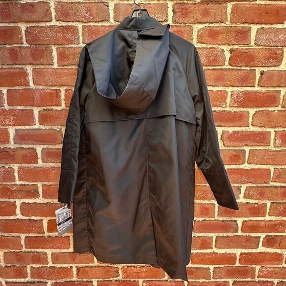 Jane Post $695 Iconic Princess Rain Slicker jacket black womens large NWT - Picture 6 of 8